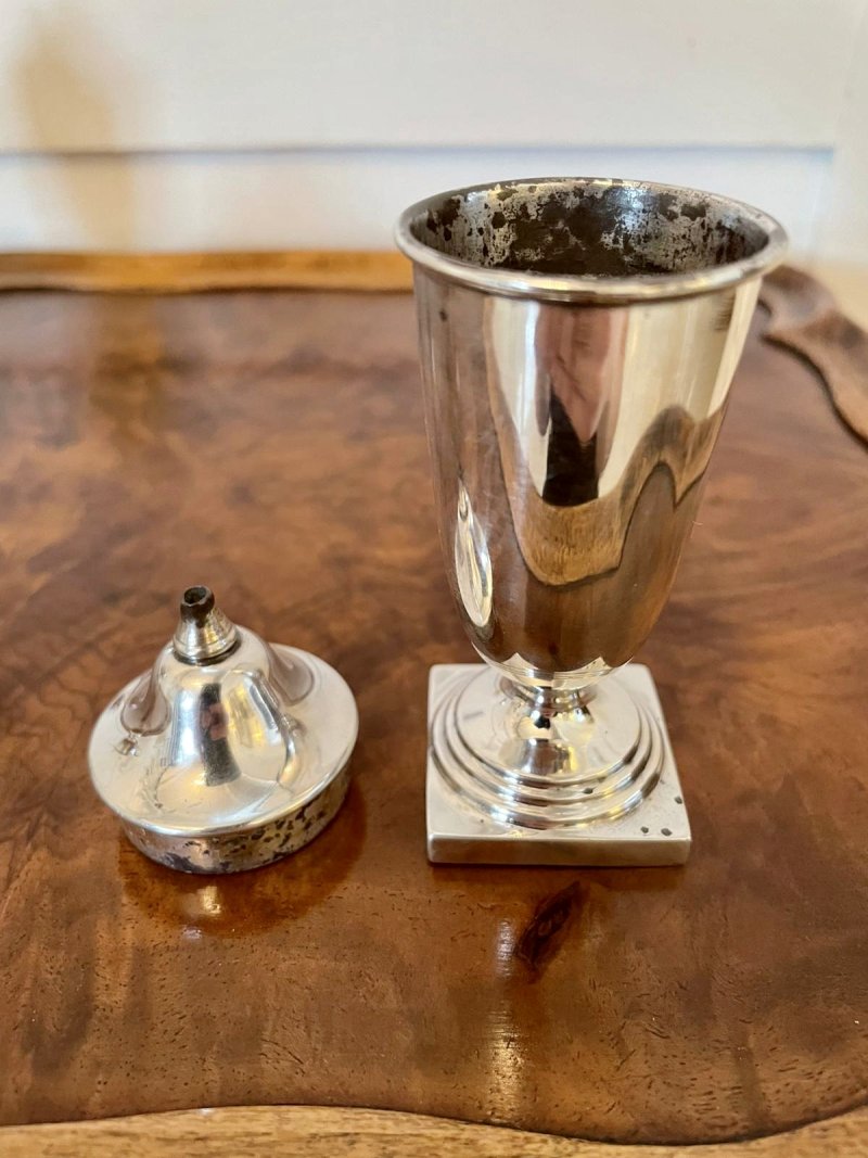 George V Cased Four Piece Solid Sterling Silver Condiment Set by Viners, Sheffield - Image 5